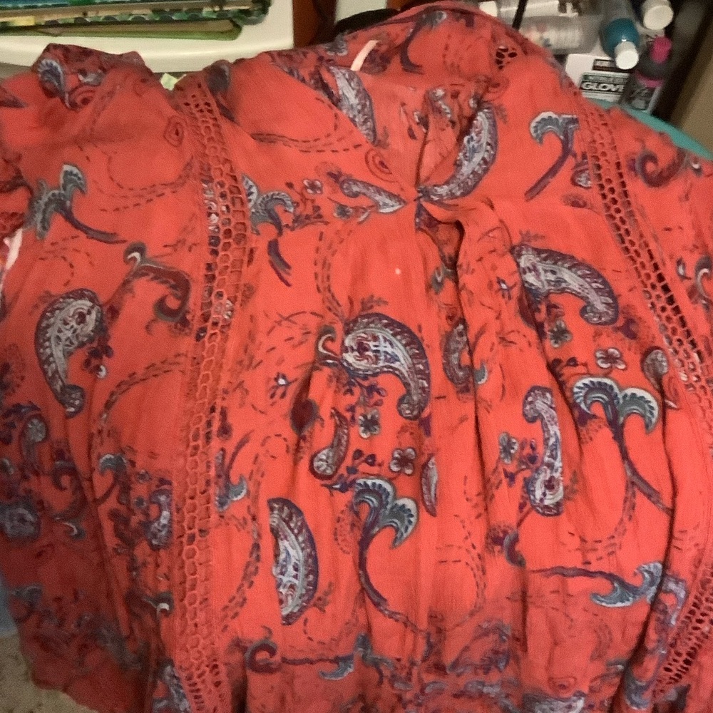 Free people just the two of us tunic. Open weave trim. Mini dress or tunic. Xl - Picture 8 of 12